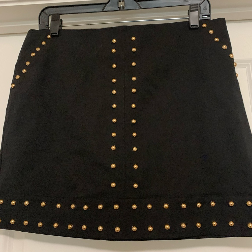 Gianni Bibi Gold Studs Mini Skirt, size L